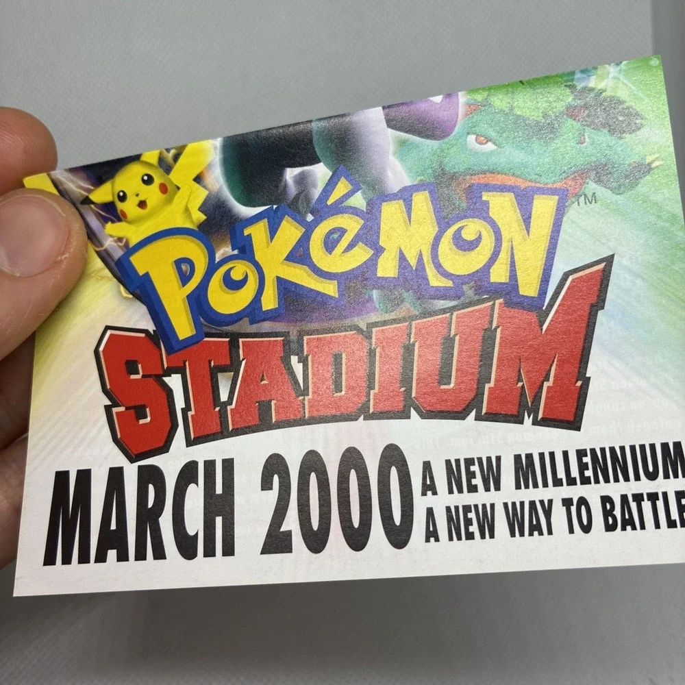 Pokemon Stadium N64 Red Blue Yellow Nintendo Gameboy Insert March 2000 Poster